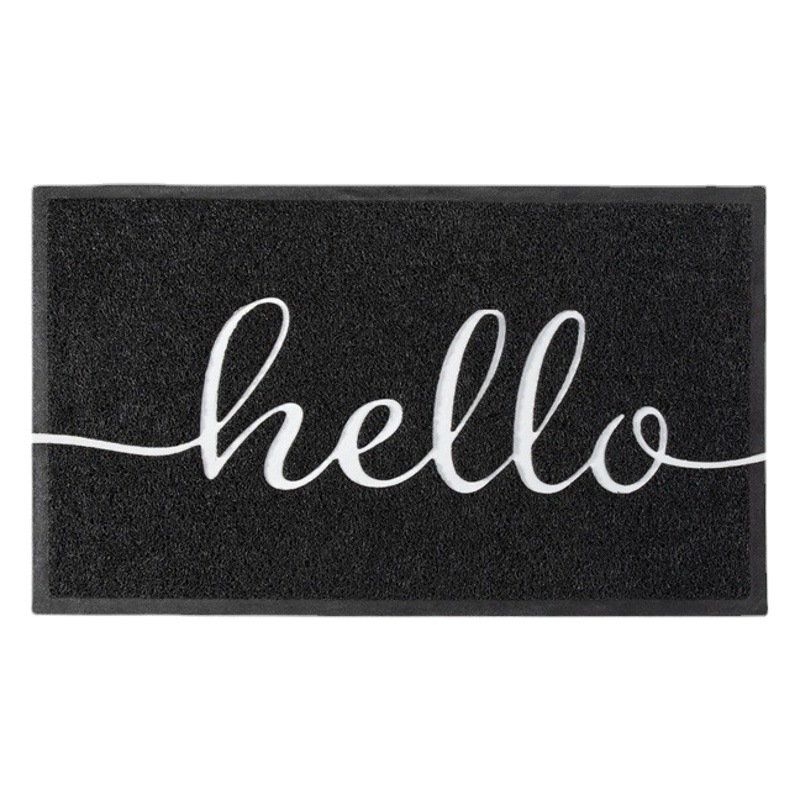 Amazon fábrica de estilo nórdico puerta de entrada de la letra PVC anillo de seda alfombra de piso antideslizante alfombra de piso frotando alfombra de piso
