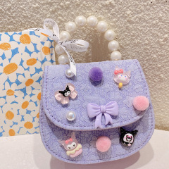 HD3460A07兒童庫洛小惡魔夢幻小方包時尚創意手提包立體方形花朵