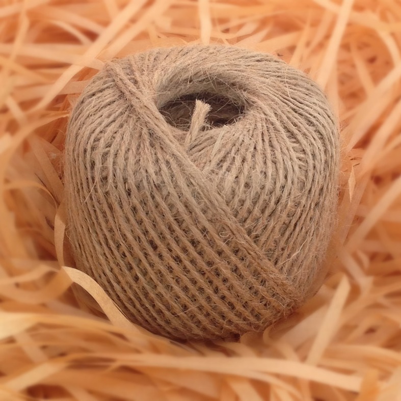 Dos hebras de tres hebras, accesorios de 1,5mm, cuerda de cáñamo, color primario natural, foto de pared, cuerda de yute, etiqueta de hilo de cáñamo