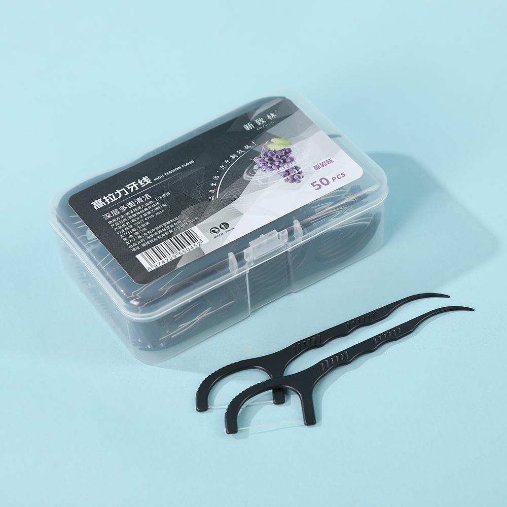 Hilo dental creativo con sabor a fruta, paquete familiar, empaque independiente, aliento fresco, artefacto de limpieza profunda, hilo dental de color portátil