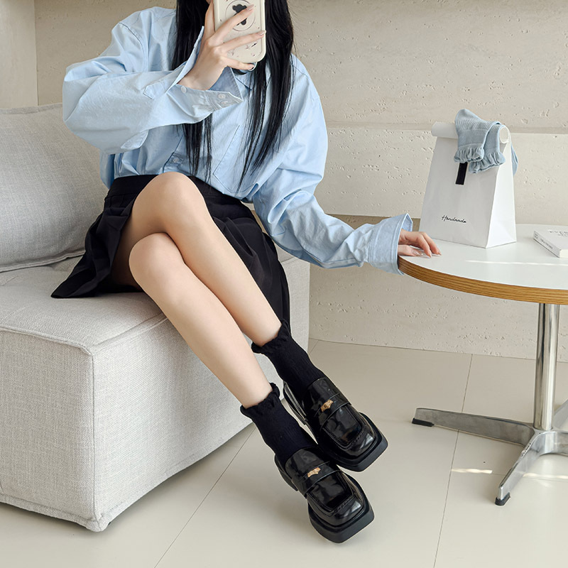 여성 레이스 양말 봄여름 얇은 면 펀칭 메쉬 통기성 땀흡수 무지 단목 양말