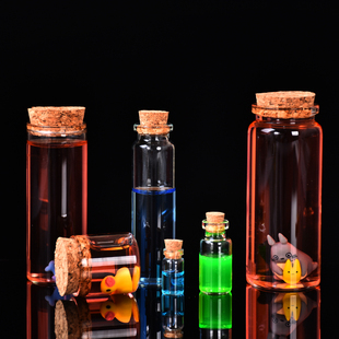 Wholesale Simple Mini Cork Small Wishing Bottle Drift Bottle Decorative Bottle Colored Sand Bottle Transparent Lanugo Bottle