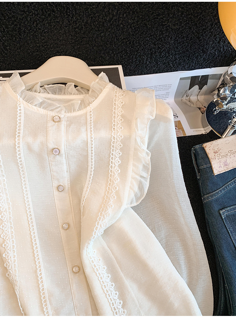 Elegante Damenbluse Mit Rüschen Und Stehkragen Für Den Frühling_voghion.com