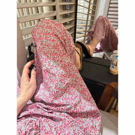 法式复古设计感少女碎花长裤睡裤女春秋款爆款2026可外穿棉绸裤子
