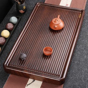 Whole ebony tea tray solid wood household simple rosewood Chinese tea table Tea Sea single layer kung fu tea set tray