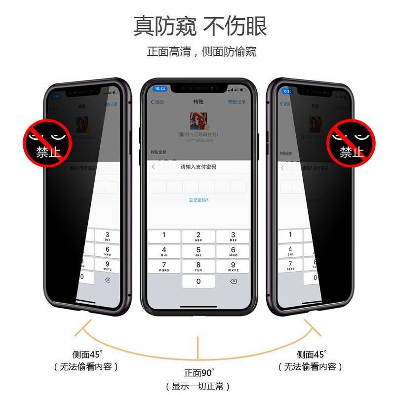 Doble cara anti-Pío magnético rey teléfono caso adecuado para iPhone13Promax vidrio magnético MARCO DE METAL DE Apple 14