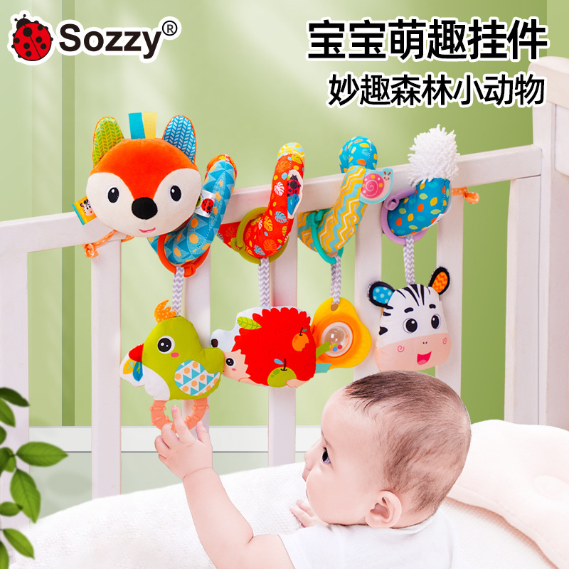 Sozzy recién nacido ling ling ling torno animal colgando bebé carro colgante cama campana cama alrededor de juguetes inteligentes para bebés