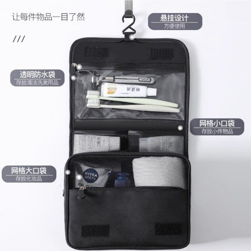 Nueva bolsa de lavado de viaje de tela Oxford bolsa de almacenamiento de maquillaje de moda simple bolsa de lavado de almacenamiento doméstico portátil para mujer