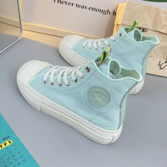 高幫冰絲萊卡網格面小白鞋女2023夏薄款平底休閒板鞋透氣3136