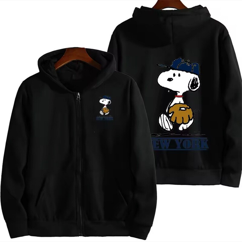 Cross-Border Foreign Trade Zippered Men's Sweatshirt Cartoon Snoopy Digital Print Zip-Up Hoodie Jacket Top Cross-Border Foreign Trade Zippered Men's Sweatshirt Cartoon Snoopy Digital Print Zip-Up Hoodie Jacket Top