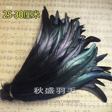 公鸡尾毛 公鸡尾羽毛 野鸡毛 黑色羽毛 DIY配件25-45厘米