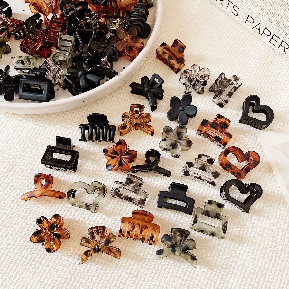 欧美跨境豹纹小抓夹女后脑勺盘发夹子鲨鱼夹刘海夹一字夹发卡发饰