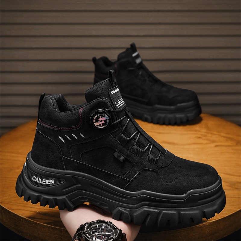 Zapatos masculinos de otoño, botas Martin de alta parte, zapatos de trabajo para hombres, ropa de trabajo antideslizante y resistente al desgaste, zapatos deportivos de ocio y protección laboral para hombres