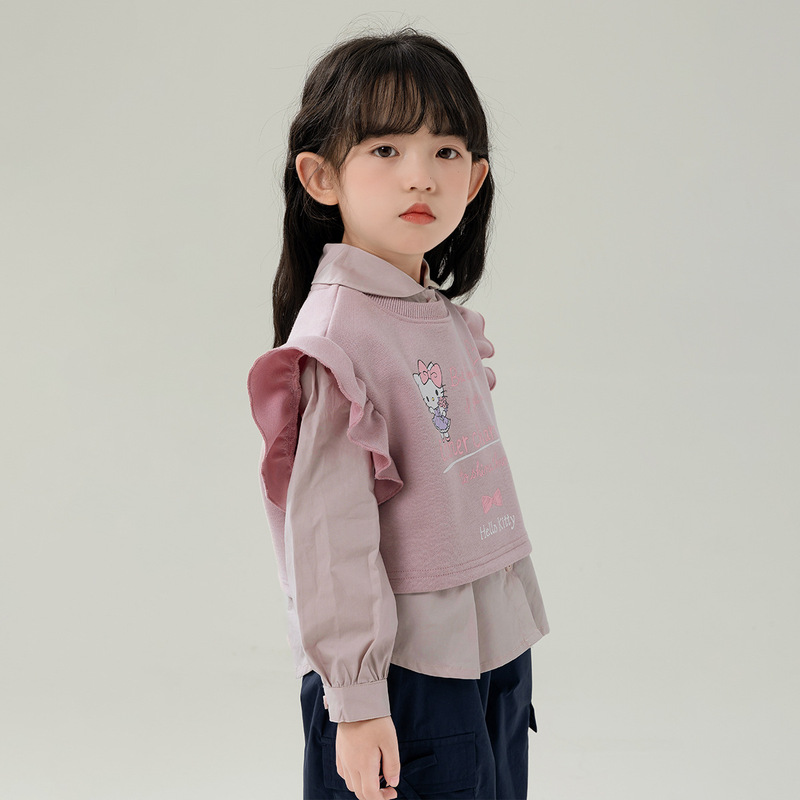 HelloKitty女童秋季上衣两件套2025款中大童装凯蒂猫卡通休闲套装|undefined