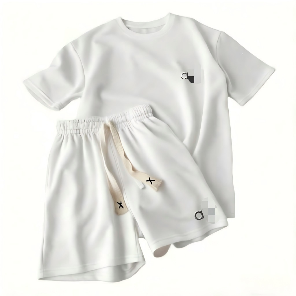 2026 New Trendy Brand Casual Suit for Women, Short-Sleeved T-Shirt + Elastic Waist Shorts Two-Piece Set Aio Stereo Silicone