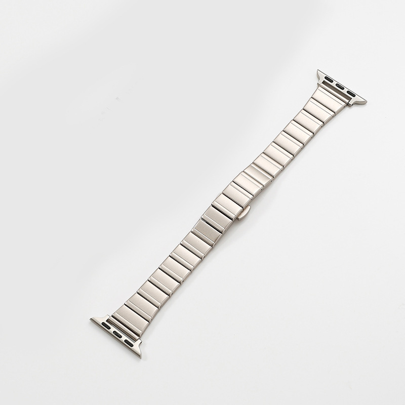 Apple Applewatch 時計ストラップに適しています。ステンレススチールの 1 ビーズエッジ iwatch スモールウエストバタフライバックルストラップ|undefined