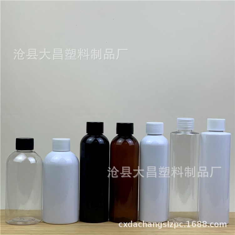 现货 200ml塑料瓶 pet透明化妆品包装分装瓶旋盖瓶 200ml塑料瓶