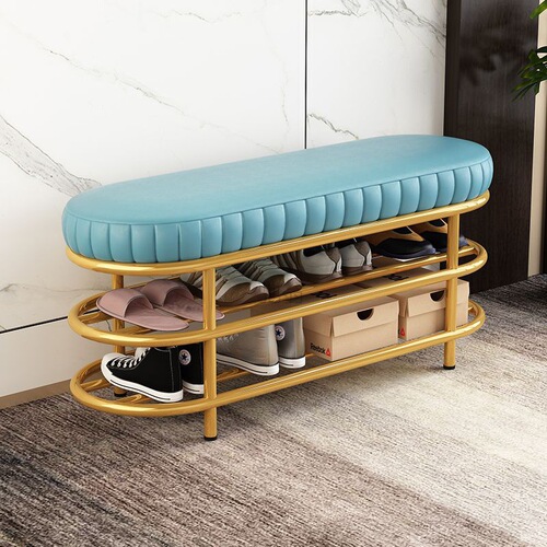 3L Nordic light luxury shoe changing stool shoe cabinet door storage soft bag seat cushion home shoe rack wearing shoe bench strip