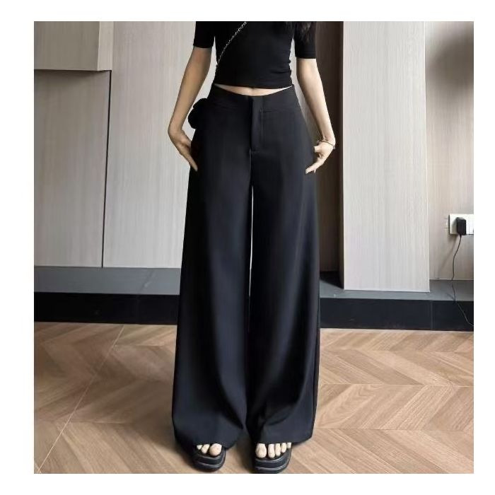 Pantalones de traje de moda de estilo antiguo, temperamento delgado, diseño de pantalones casuales de primavera y verano nuevos pantalones sueltos retro