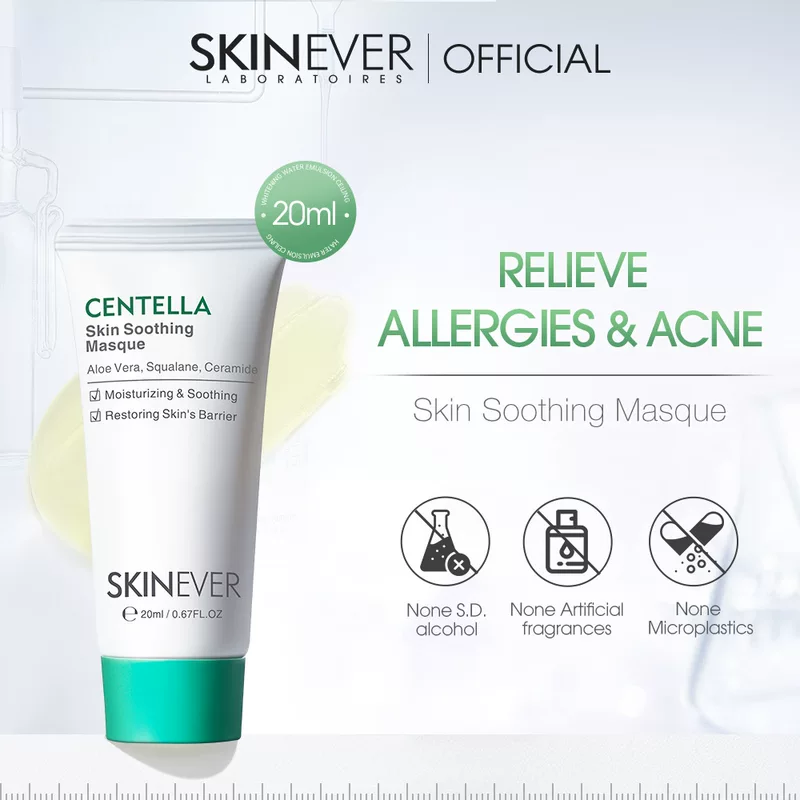 SKINEVER Улажняющая маска с центеллой Snow Mask 20 мл SE006S Маленький образец