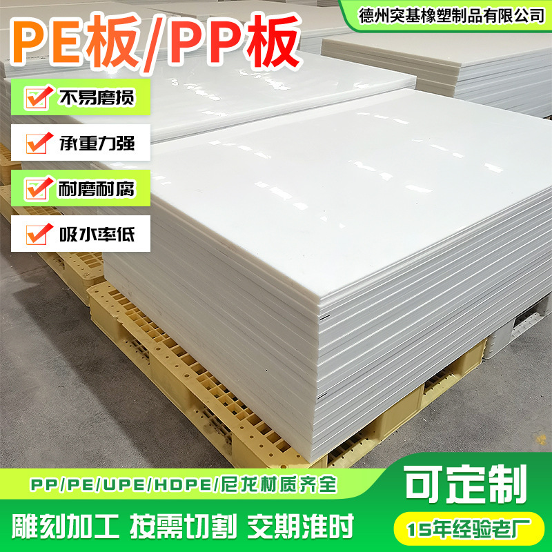 White Pp Sheet Polypropylene Plastic Sheet Acid and Alkali Resistant Cuttable Backing Sheet Industrial Sheet Anti-Static Wear-Resistant Pe Sheet