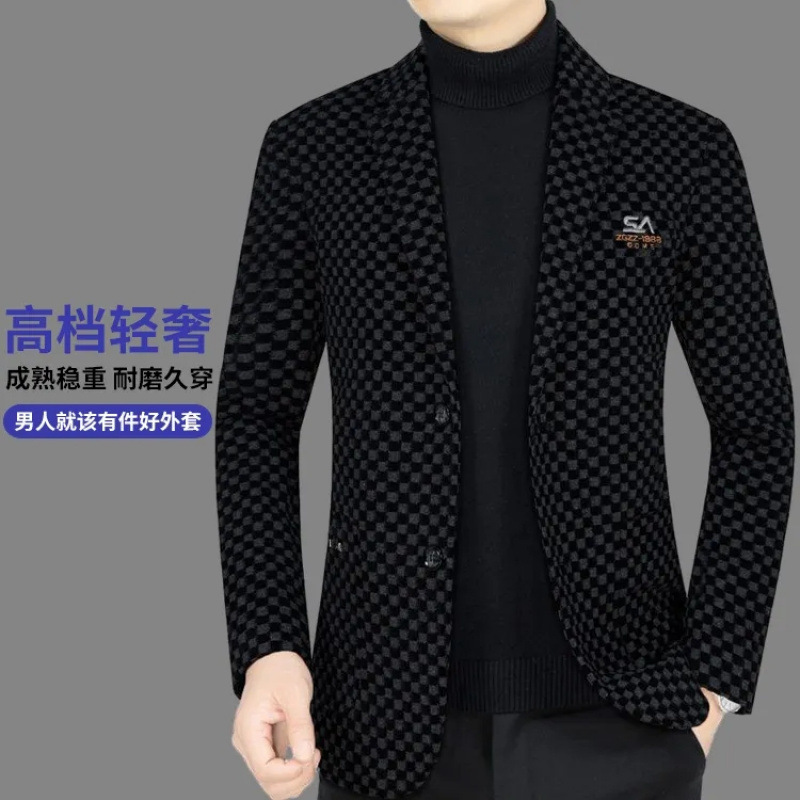 2024 new men's top, suit, casual, high-end, plus-size, slim-fit, plaid, stylish outerwear 2024 new men's top, suit, casual, high-end, plus-size, slim-fit, plaid, stylish outerwear
