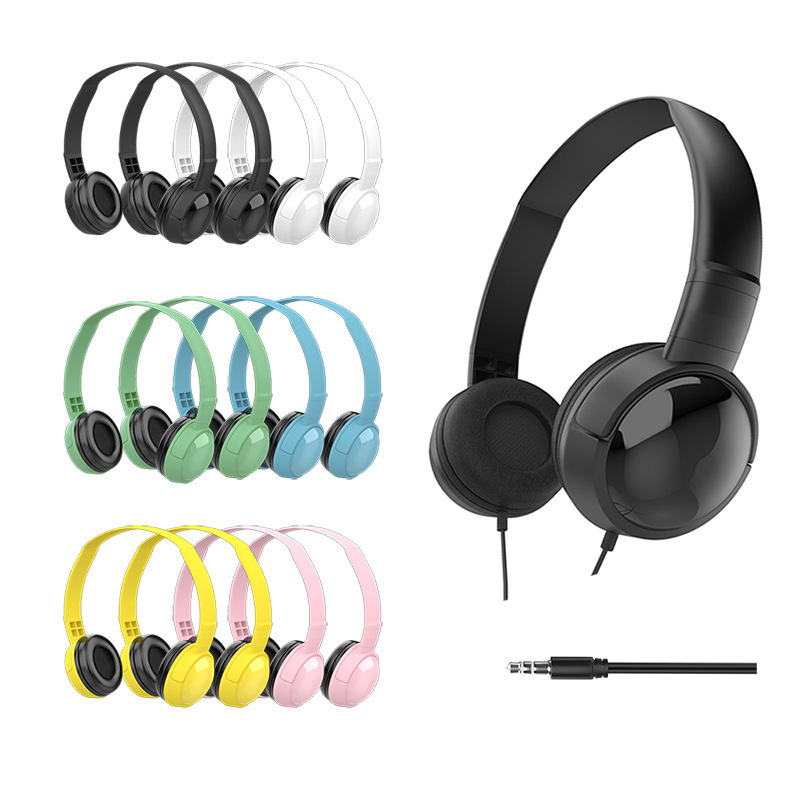 In stock cross-border hot headset new macaron electronic organ wired headset factory wholesale
