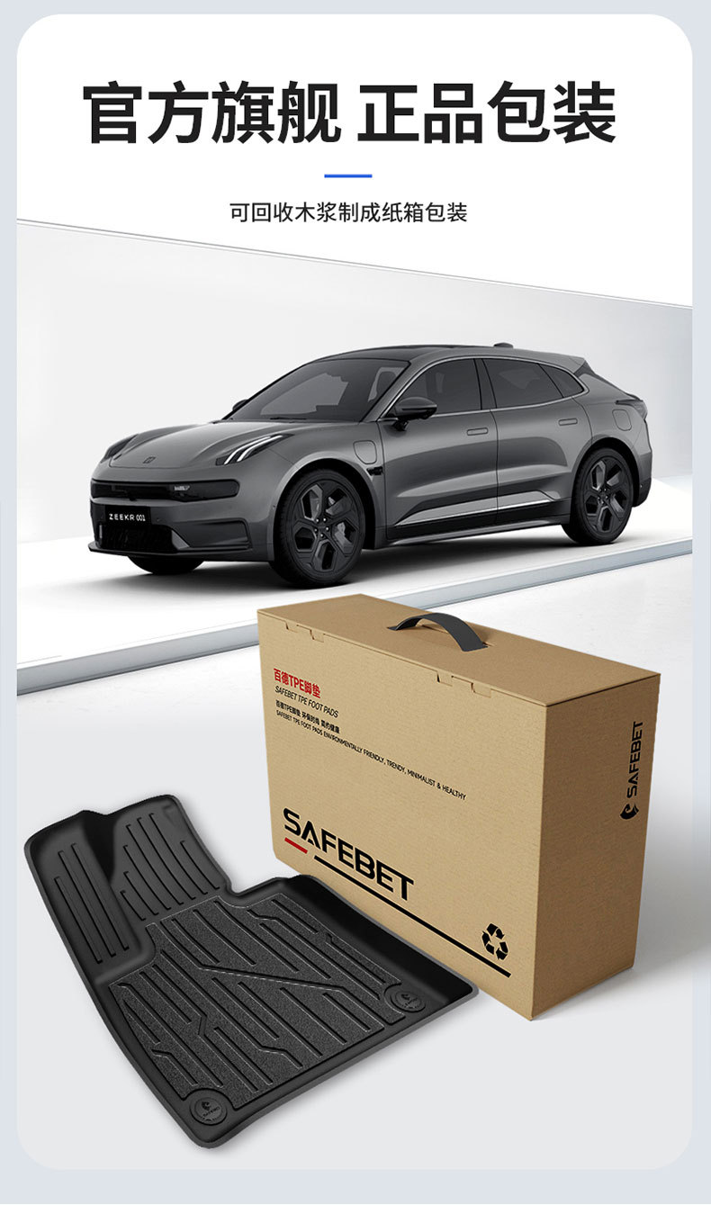 Suitable for Zeekr 001 007 007Gt 7X 8X 9X Special Vehicles, All-Weather Tpe Car Floor Mats