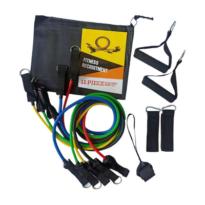 D型鐵扣款11件套拉力繩TPE管子乳膠拉力帶瑜伽運動健身美體器械