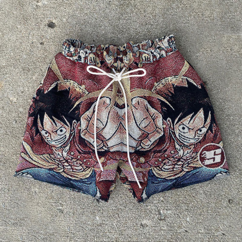 Cross-border supply wholesale cartoon peripheral shorts 3D printing beach pants fashion casual wide leg pants men's and women's terry cloth