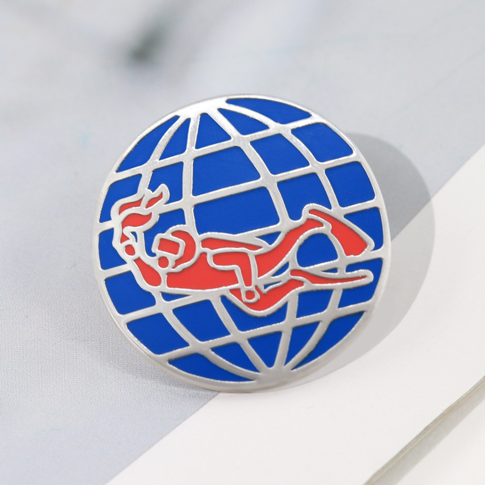 Padi Logo Enamel Brooch Red Diver Blue Earth Badge Scuba Diving Theme Backpack Accessories