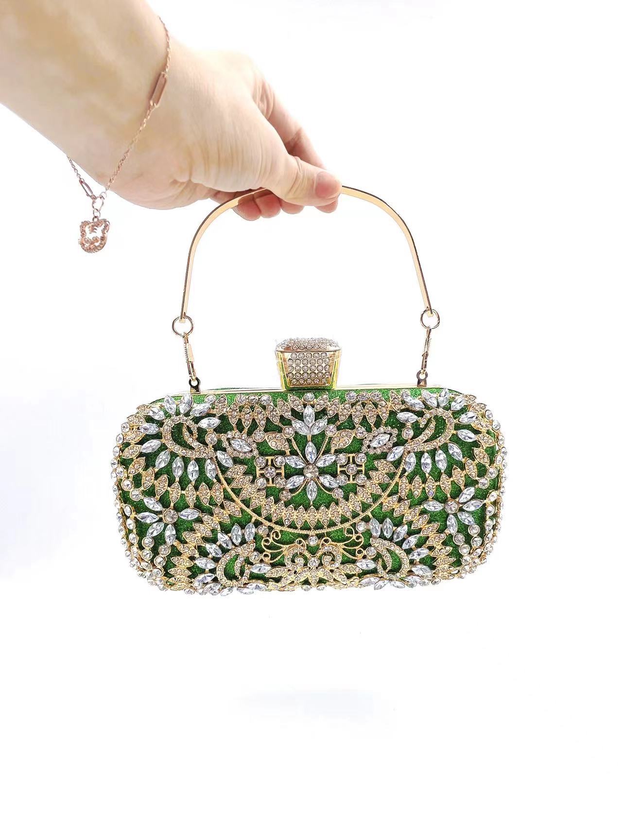 PU Leather Material Women's Backpack Backpack Solid Color Pattern PU Leather Solid Color Rhinestone Evening Bags