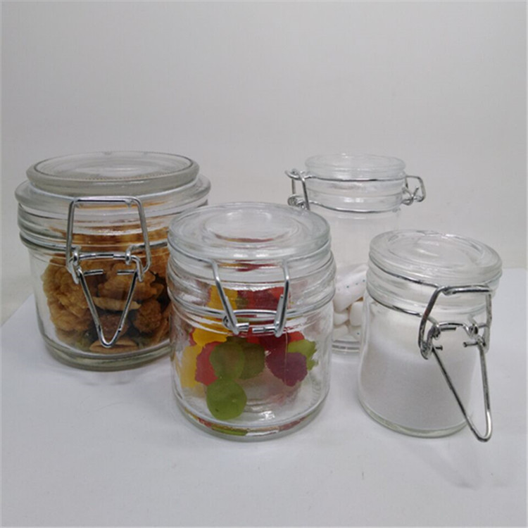 Facial Mask Glass Jar Moisture-Proof Bath Salt Bottle Candy Milkshake Glass Bottle Health Care Product Storage Jar Medical Cotton Swab Jar