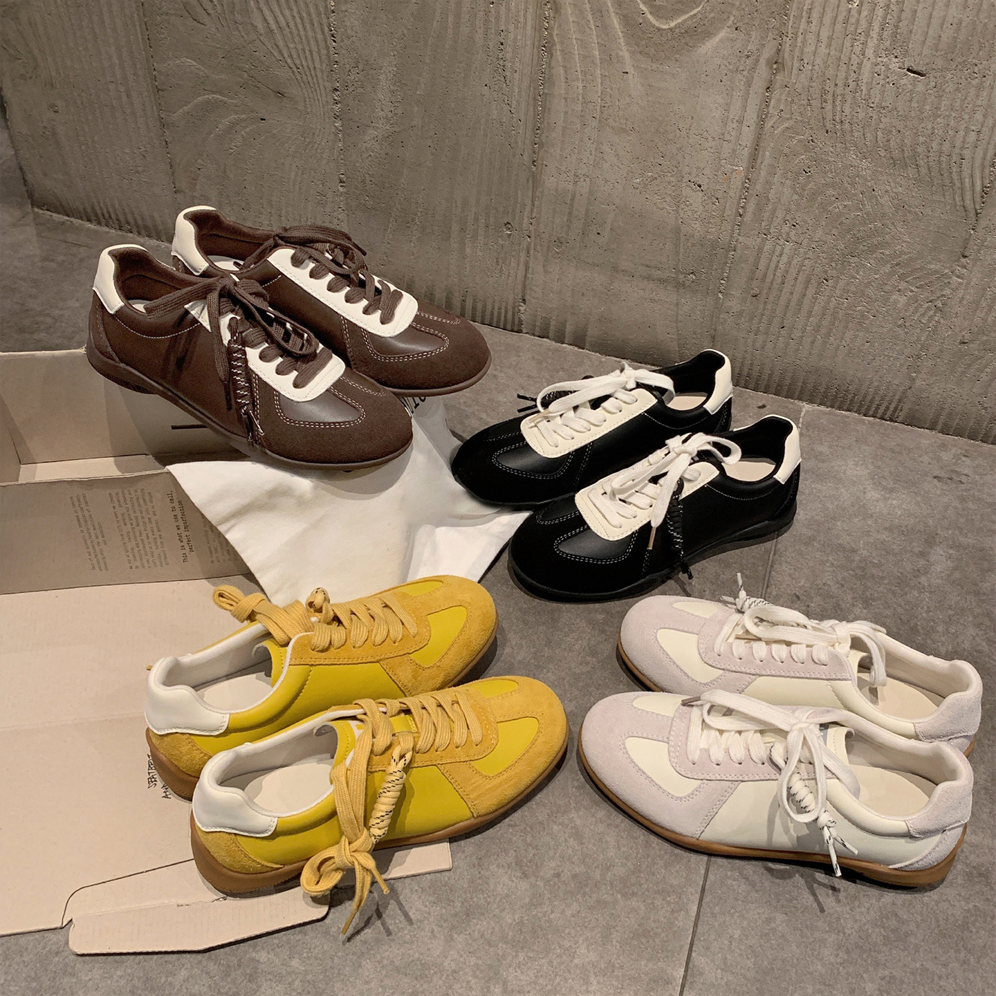 Genuine Leather! Retro Moral Training Shoes for Women 2025 New Spring & Fall Flats-Soled Lace-Up Sports and Leisure Sneakers Versatile Forrest Gump Shoes