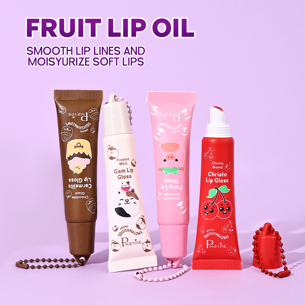 Amazon PAGE VINE serie de dibujos animados de frutas colgante esmalte labial refrescante y hidratante brillo labial comercio exterior transfronterizo