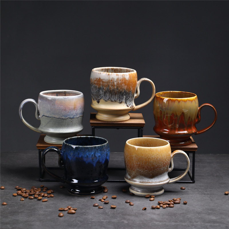 Middle Eastern Style Large-Capacity Ceramic Large-Sized Top Quality Mug, Supply, Kiln-Fired Water Cup, Vintage Coffee_voghion.com