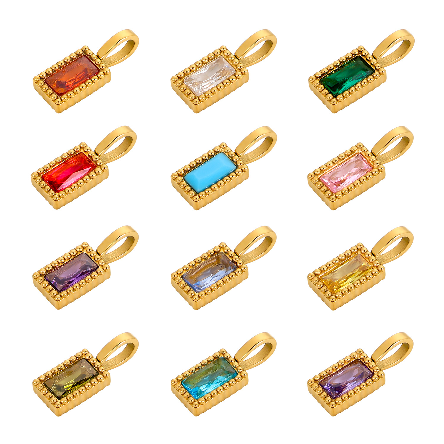 2g Weight Pendant Jewelry Making Type 6 * 15mm Jewelry Making Size Zircon Inlay Material DIY Jewelry Accessories Classification 1 Piece Quantity 304 Stainless Steel Material Rectangle Pattern Inlay Design Shiny Style 1 Piece 6 * 15mm 304 Stainless Steel Zircon Rectangle Pendant 无