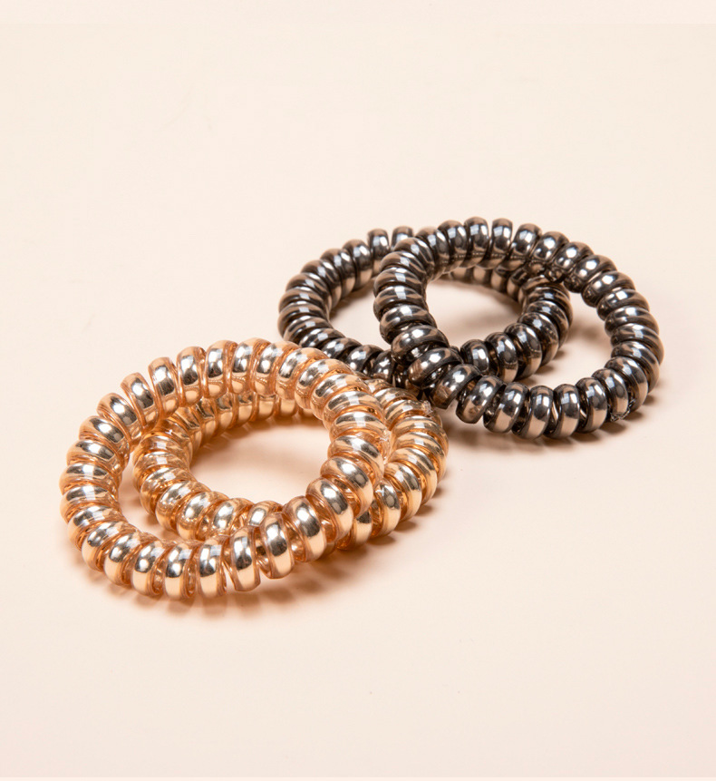 Fashion Style Silver, Champagne, Black Color Women's Fashion Geometric Plastic Polishing Hair Tie