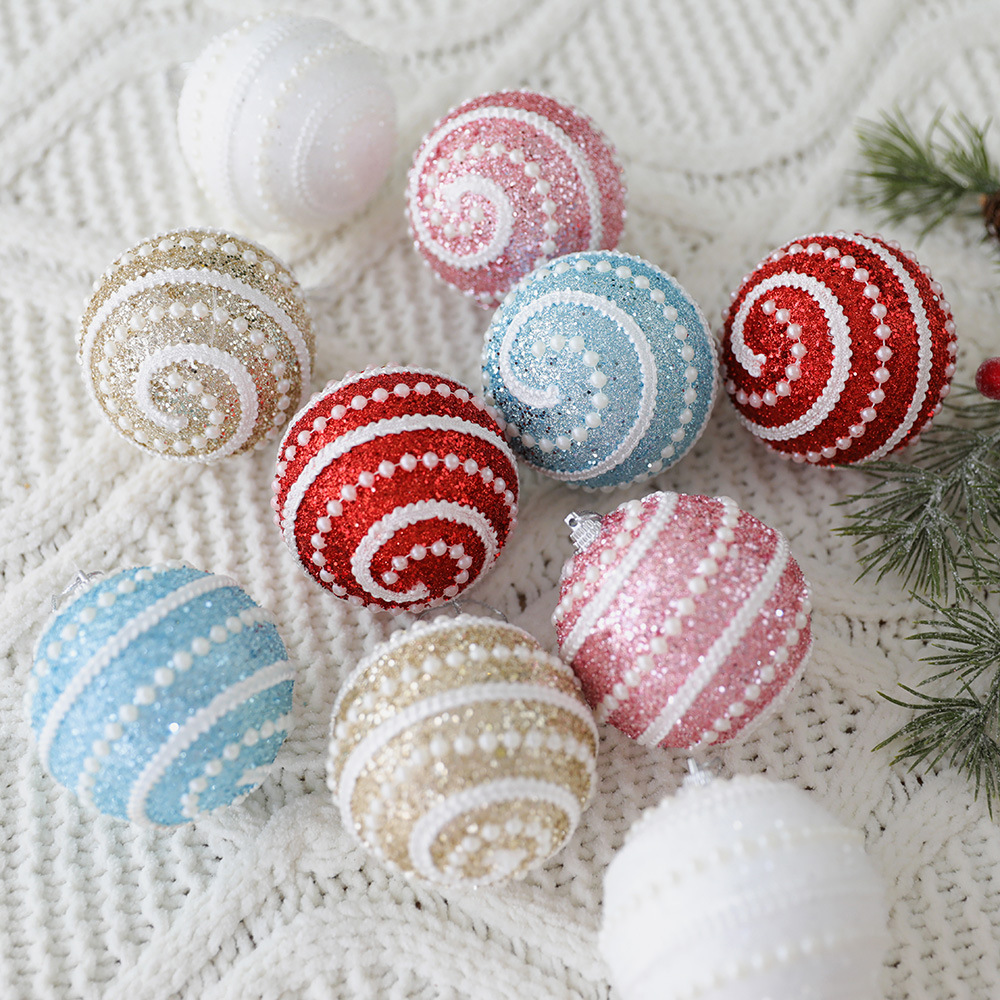 Bola de Navidad 8cm bola de espuma decoración del árbol de Navidad colgante bola colorida decoración de la ventana bola colgante decoración de Navidad se puede mezclar