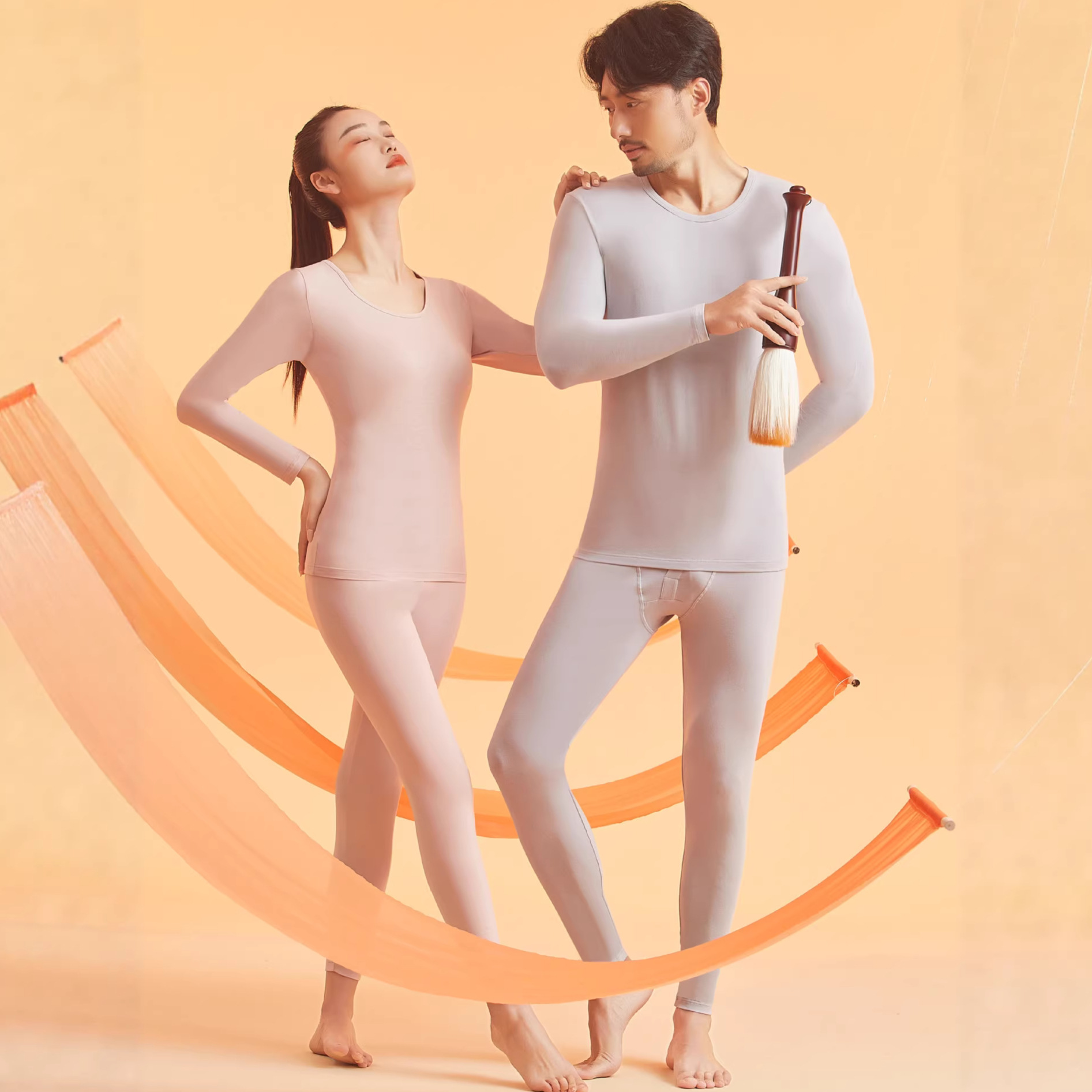 Thermal underwear pure cotton autumn clothes autumn pants men's and women's suit single piece round neck cotton wool base close-fitting thin warm clothes wholesale