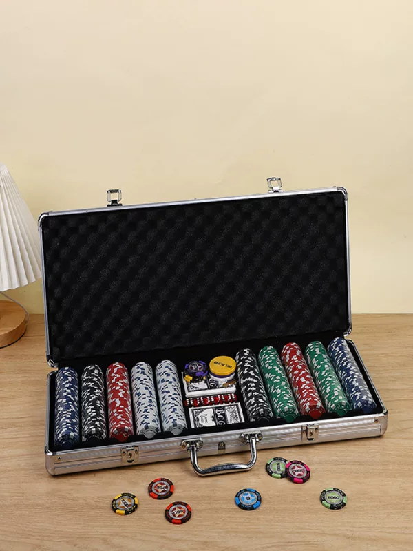 Набор фишек для покера Texas Hold'em из алюминиевых коробок, 300 шт., набор чипов для маджонга