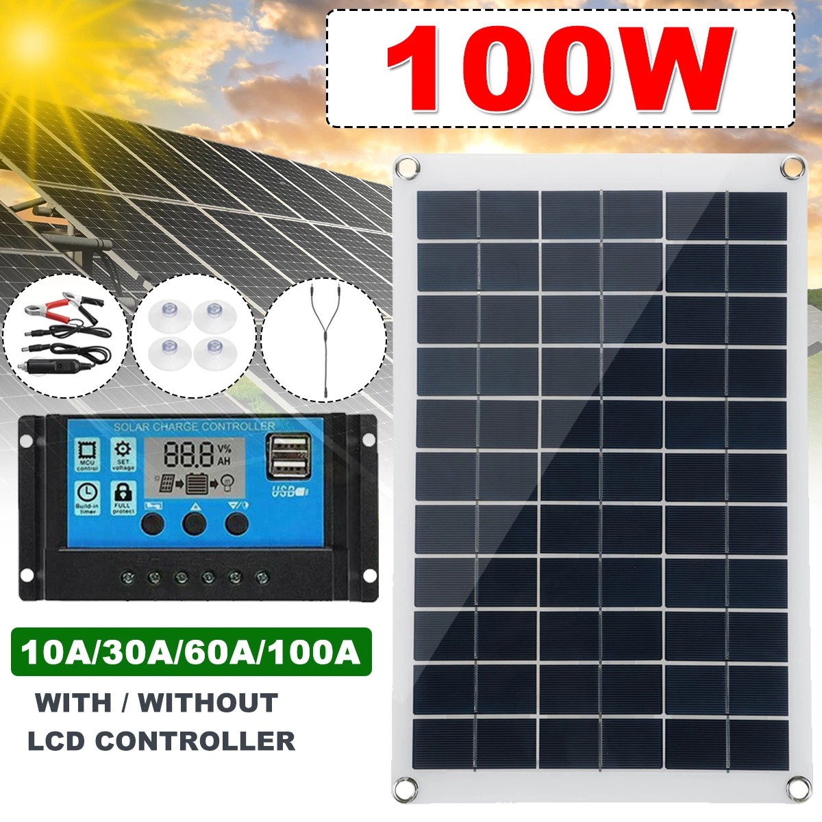20W 18VDC Dual USB Semi-Flexible Solar Panel Phone Car Battery Solar Charger 420*280