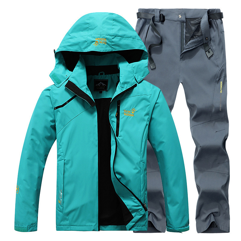 Chaqueta al aire libre de los hombres de primavera y otoño deportes delgados a prueba de viento impermeable senderismo pantalones senderismo más tamaño pareja chaqueta