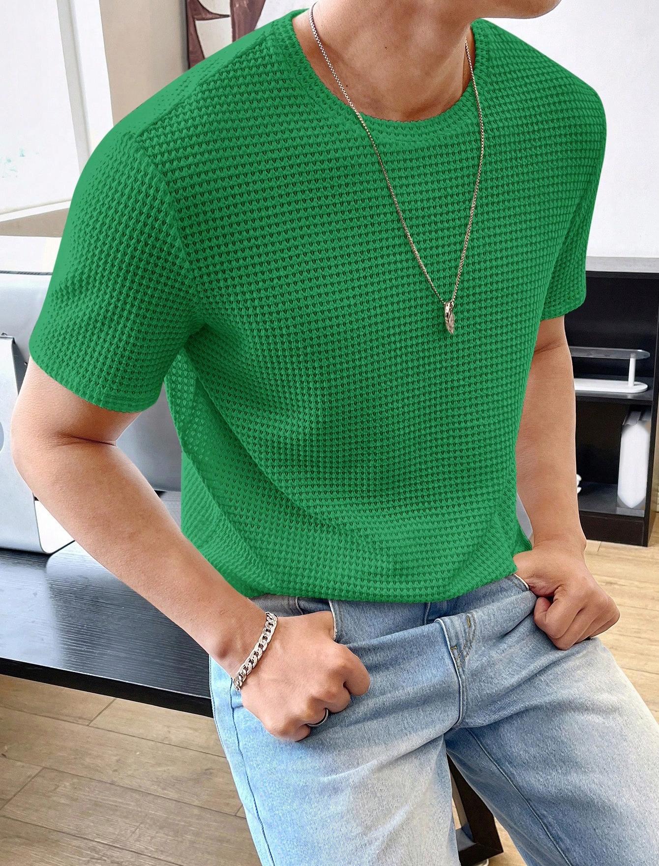 "Men's Loose Fit T-Shirt - Solid Color, Casual Style, Short Sleeve Summer Tee" - Picture 9 of 13