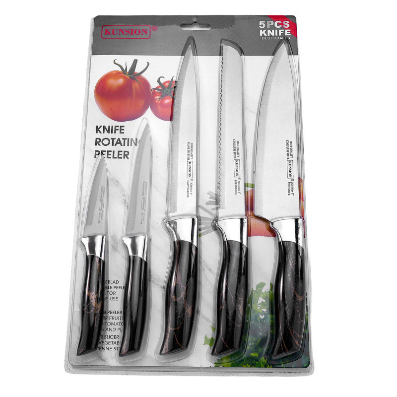 Cuchillo de succión transfronteriza conjunto de cuchillo de cuchillo de acero inoxidable conjunto de seis piezas cuchillo de frutas conjunto de regalo