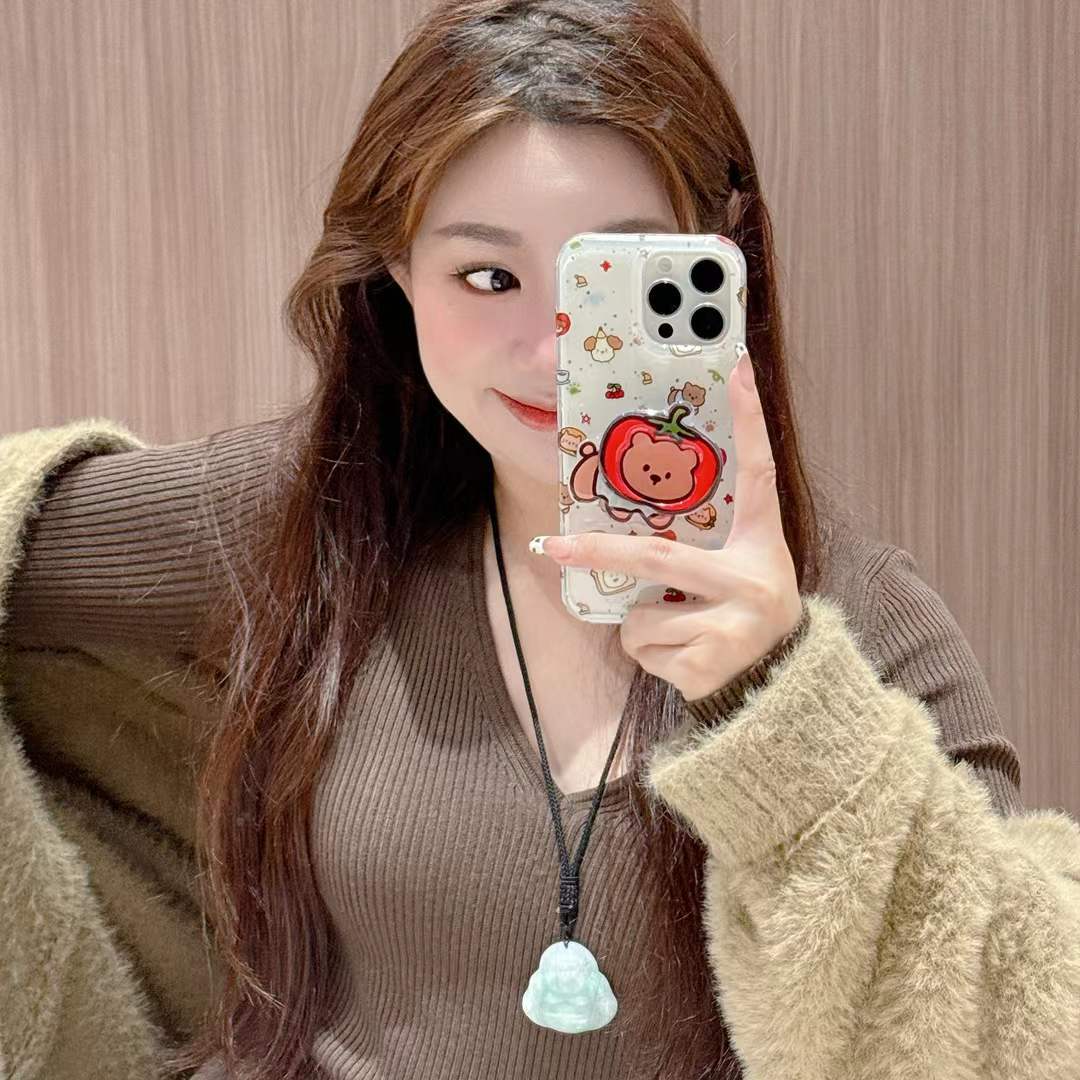 Perro de tomate lindo de dibujos animados para iphone15 soporte 16ProMax funda para teléfono móvil 14 Apple 13 femenino 16 nuevo