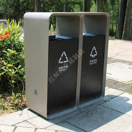 深圳城市形象户外不锈钢分类垃圾桶定制市政道路广场环卫垃圾箱