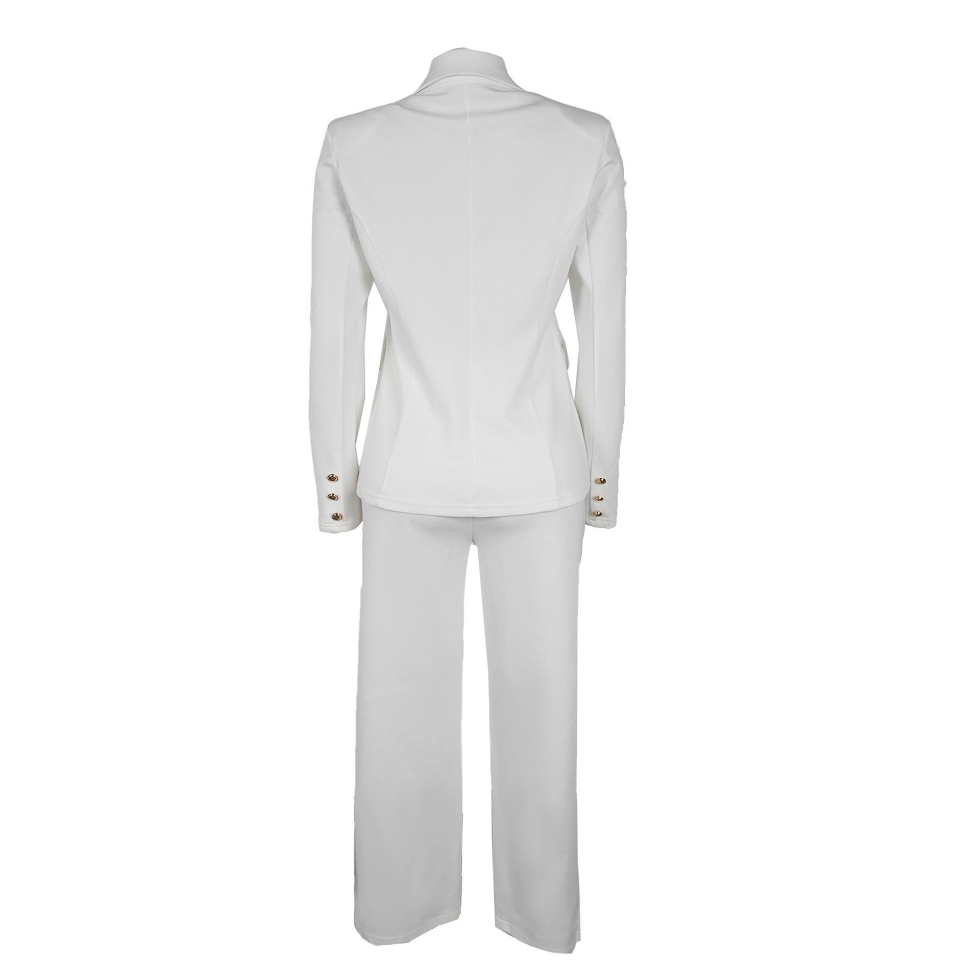Completo elegante donna con blazer a revers a contrasto e pantaloni_voghion.com