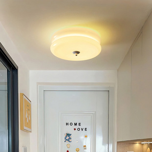 Simple Internet-Famous Glass Ceiling Light for Entryway Corridor, Hallway, Foyer, Balcony, Cream-Style Retro Bedroom Light Luxury Lamp