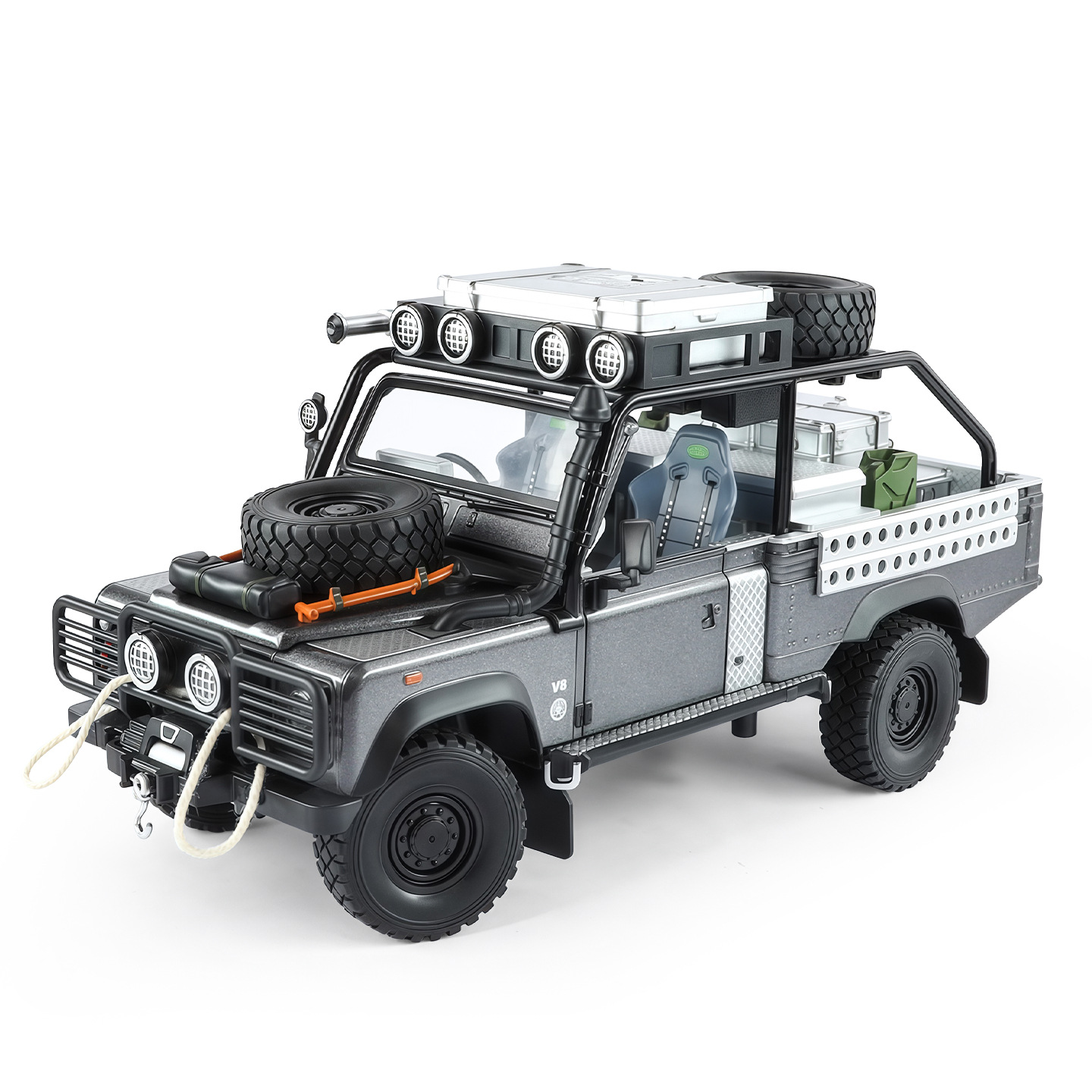 1: 24 Land Rover Defender Off-road aleación adornos juguetes infantiles retroceso luz modelo de simulación recomendado al por mayor